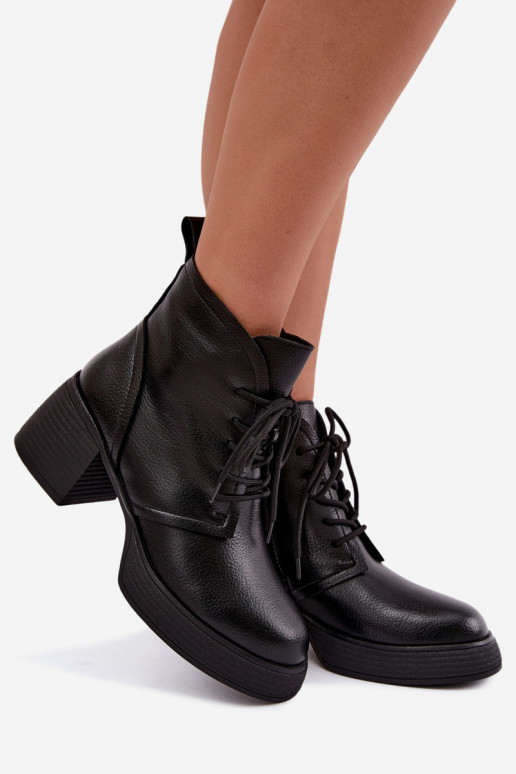 Damen isolierte Stiefeletten D&A CR62-3368 in Schwarz