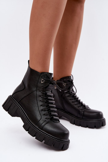 Damen Stiefeletten mit Plattform D&A JC62-1044 in Schwarz 2