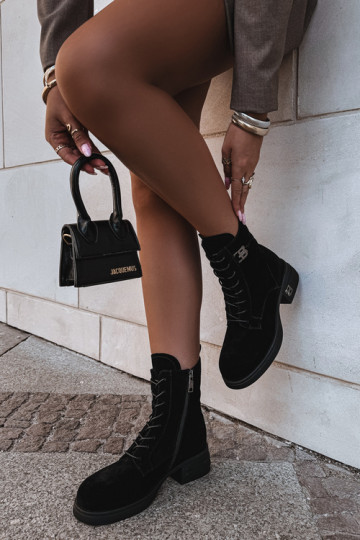 Wärmende Damenschuhe aus Kunstveloursleder in Schwarz Vinceza 67044 2