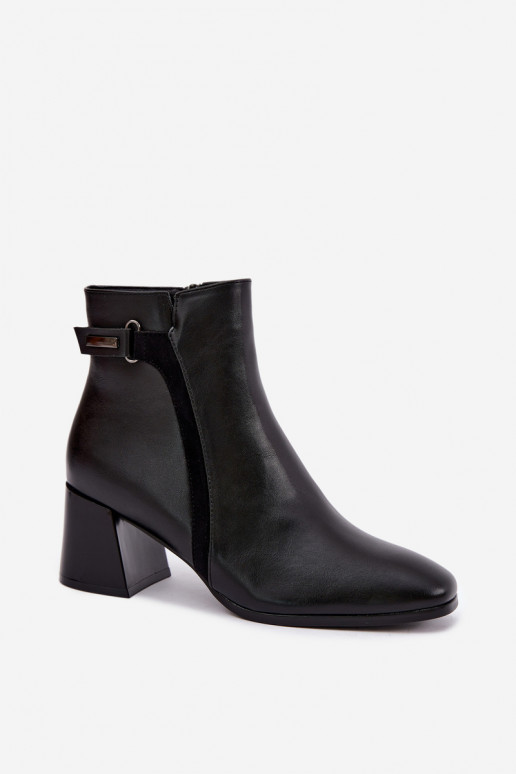 Wärmende Stiefeletten mit Absätzen in Schwarz Vinceza 58660