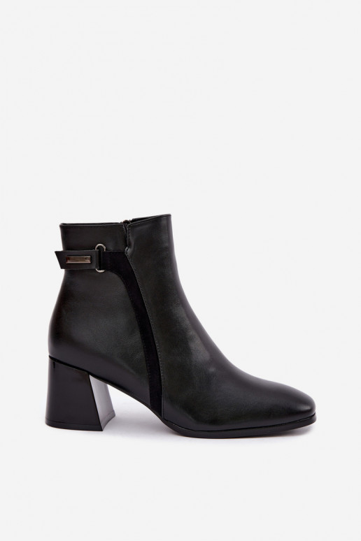 Wärmende Stiefeletten mit Absätzen in Schwarz Vinceza 58660