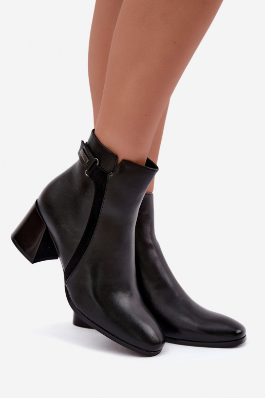 Wärmende Stiefeletten mit Absätzen in Schwarz Vinceza 58660