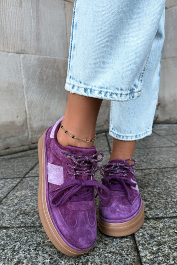 Lila Damen-Sneaker aus Kunstveloursleder mit Isolierung Big Star UU274772 2
