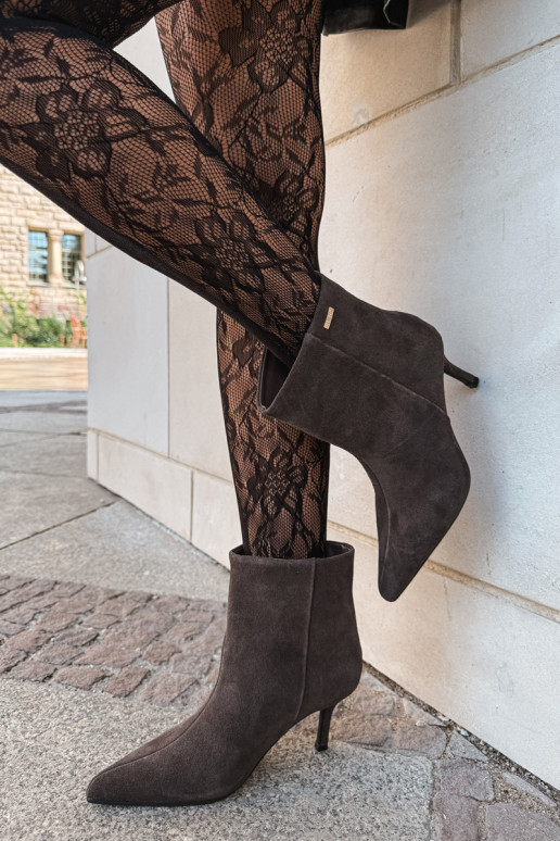 Wildlederstiefel mit dünnen Absätzen und Isolierung, zum Hineinschlüpfen Big Star UU274492 braun
