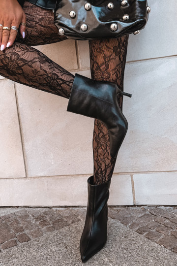 Haut Stiefel mit dünnen Absätzen sich Zuarm laufen Ein überzeugendes Stilvollll Big Star UU274494 schZuarze Farbe