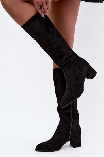 Isolierte Damenstiefel bis zum Knie mit Absatz in Schwarz Raleya 2