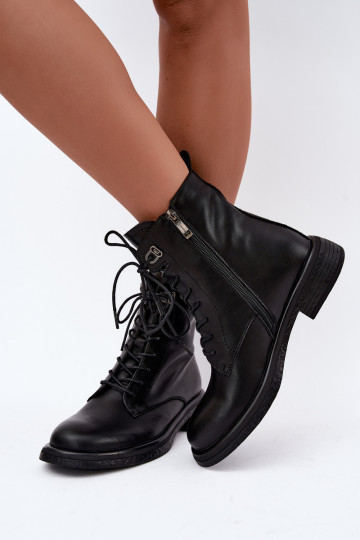 Wärmende Lederstiefeletten Tai turiciejka K7751-01 in Schwarz 2