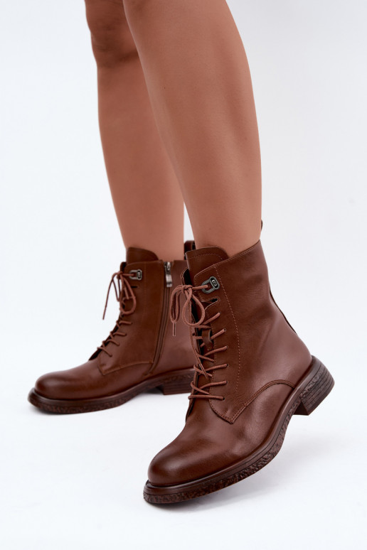 Wärmende Lederstiefeletten Tai turiciejka K7751-29 in Braun