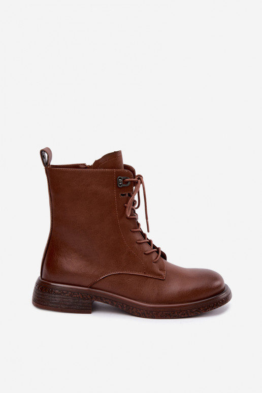 Wärmende Lederstiefeletten Tai turiciejka K7751-29 in Braun