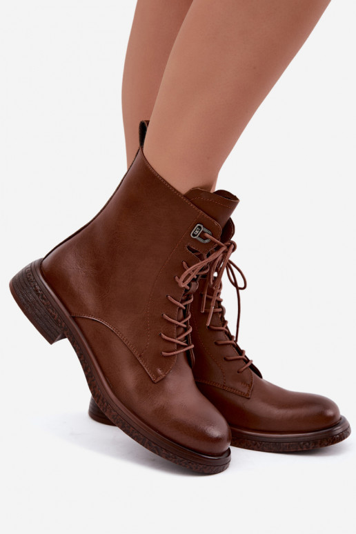 Wärmende Lederstiefeletten Tai turiciejka K7751-29 in Braun