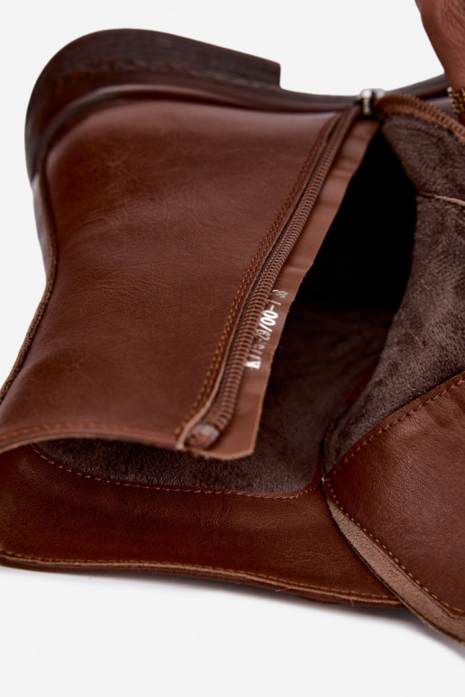 Wärmende Lederstiefeletten Tai turiciejka K7751-29 in Braun