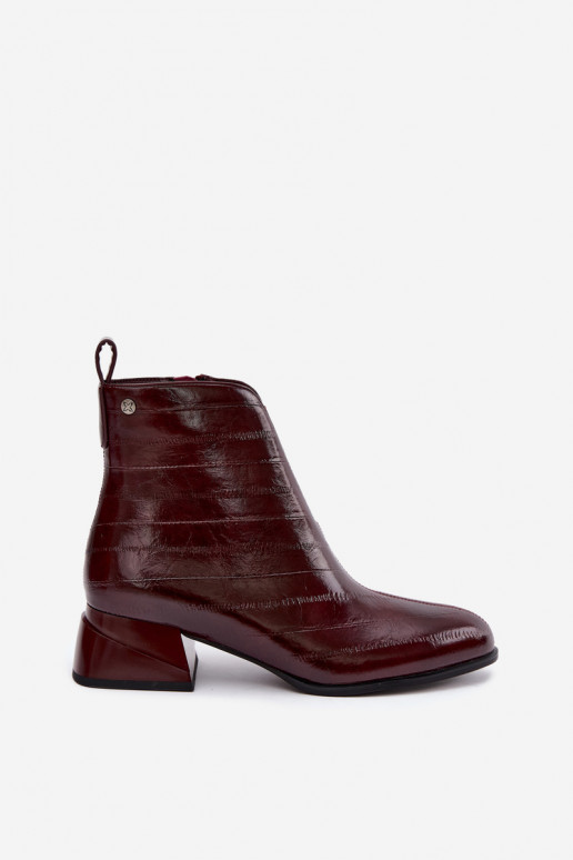 Wärmende Lederstiefeletten Klocke Tai turiciejka K7675-23 in Bordeaux