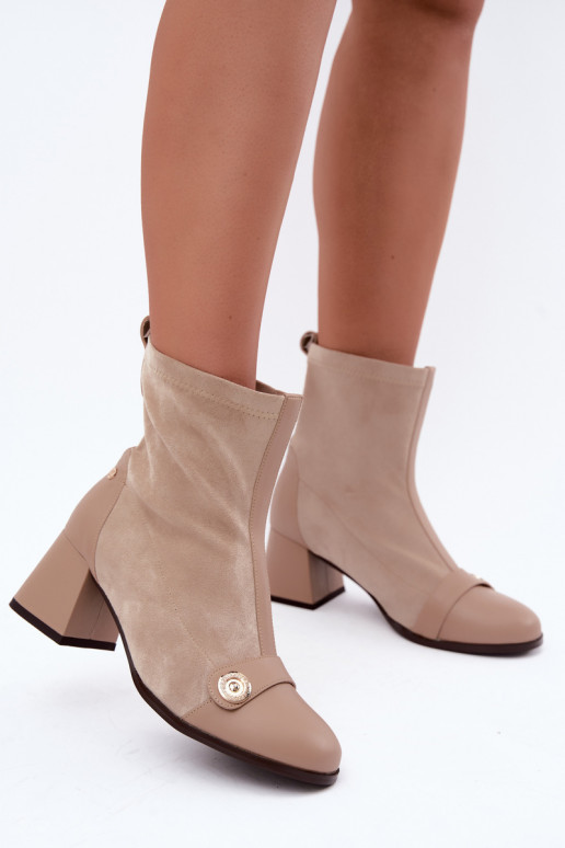 Damenlederstiefeletten Klocke Tai turiciejka K7819-04 in Sand