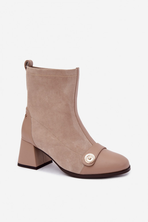 Damenlederstiefeletten Klocke Tai turiciejka K7819-04 in Sand