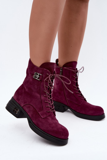 Warmes Damenstiefel aus Kunstveloursleder Vinceza 67044 bordeaux 2