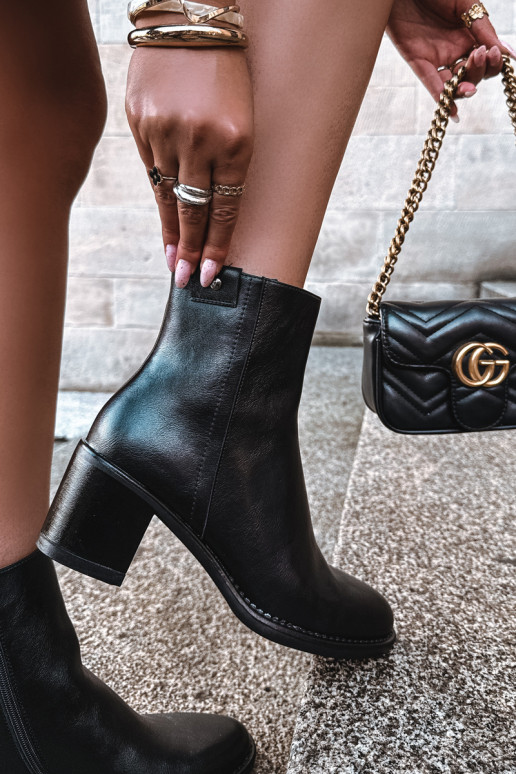 Warmes Knöchelboot mit Absatz Vinceza 58655 schwarz