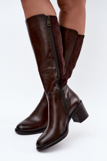 Warmes Langschaftstiefel mit Absatz Vinceza 58652 schokolade 2