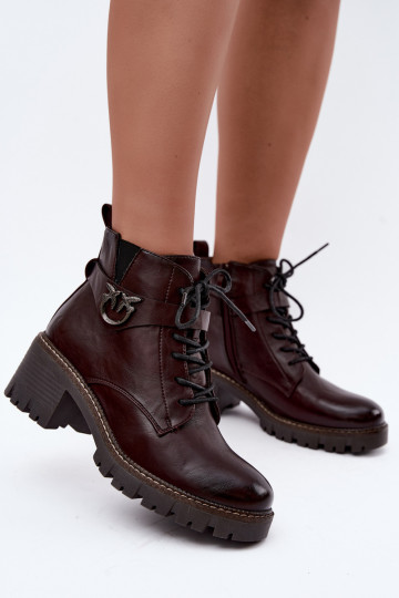 Wärmende Damen-Stiefeletten in Bordeaux Calielle 2