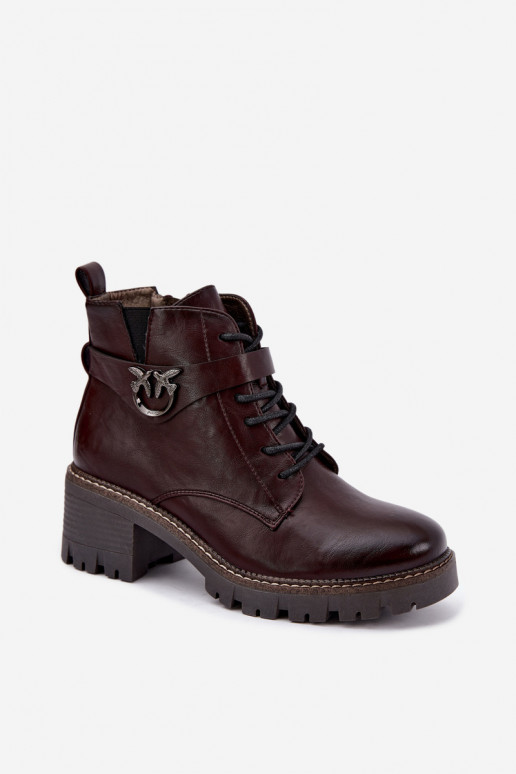 Wärmende Damen-Stiefeletten in Bordeaux Calielle