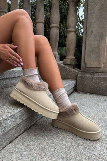 Schneestiefel mit Plattform und Fell Big Star UU274204 in Sand 2