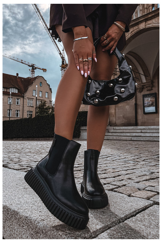 Stylische Damen Stiefeletten mit Plattform schwarz Big Star