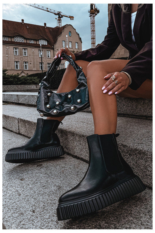 Stylische Damen Stiefeletten mit Plattform schwarz Big Star