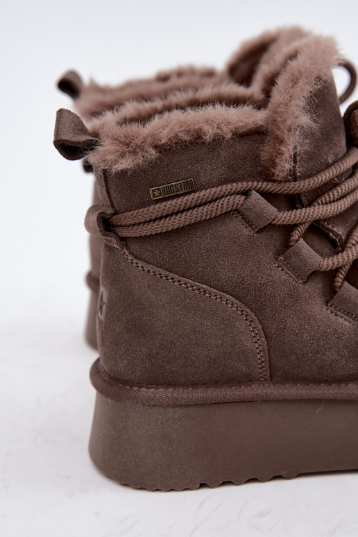 Damen Wildleder Schneestiefel braun Big Star