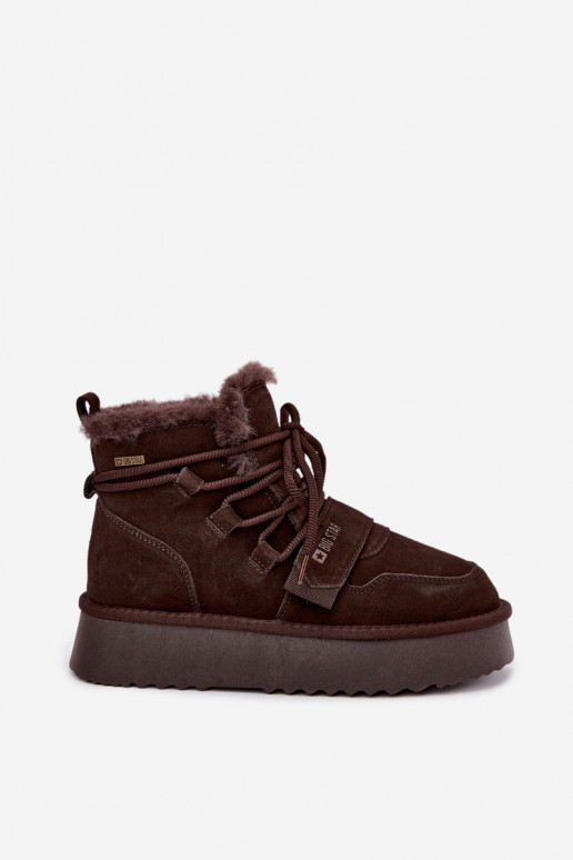 Damen Wildleder Schneestiefel schokoladenfarben Big Star