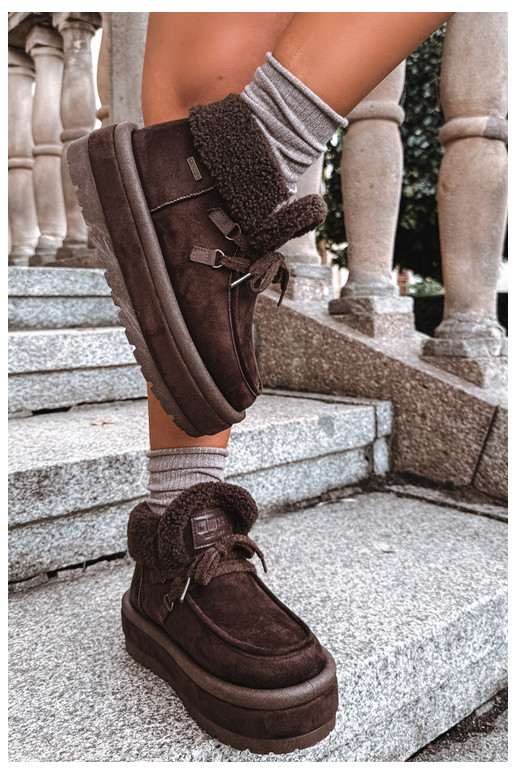Schneestiefel mit Plattform und Isolierung Big Star UU274214 in Schokoladenfarbe