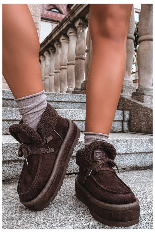 Schneestiefel mit Plattform und Isolierung Big Star UU274214 in Schokoladenfarbe