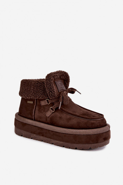 Schneestiefel mit Plattform und Isolierung Big Star UU274214 in Schokoladenfarbe