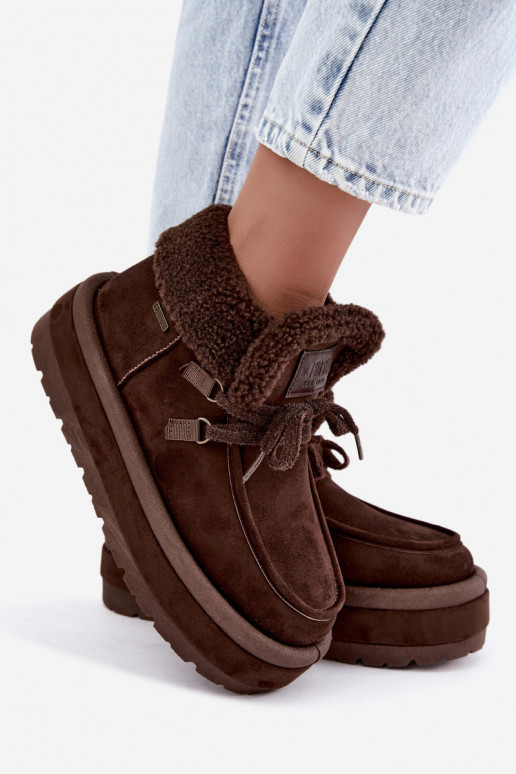 Schneestiefel mit Plattform und Isolierung Big Star UU274214 in Schokoladenfarbe