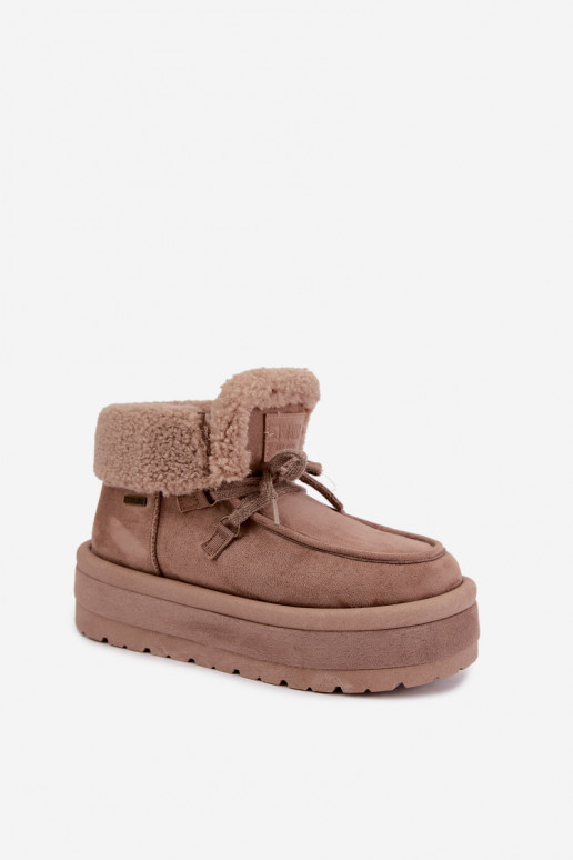 Schneestiefel mit Plattform und Isolierung Big Star UU274215 in Sandfarbe