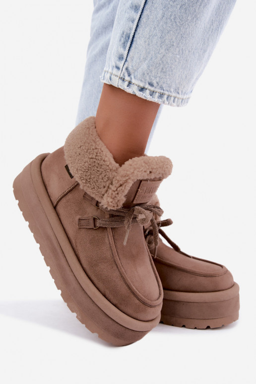 Schneestiefel mit Plattform und Isolierung Big Star UU274215 in Sandfarbe