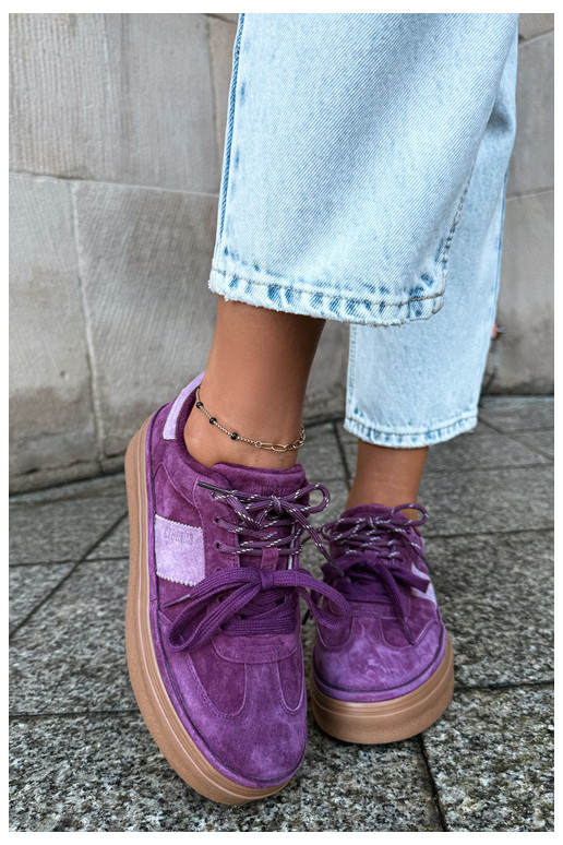 Lila Damen-Sneaker aus Kunstveloursleder mit Isolierung Big Star UU274772