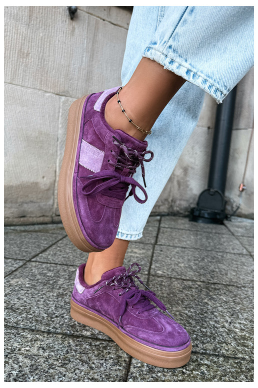 Lila Damen-Sneaker aus Kunstveloursleder mit Isolierung Big Star UU274772