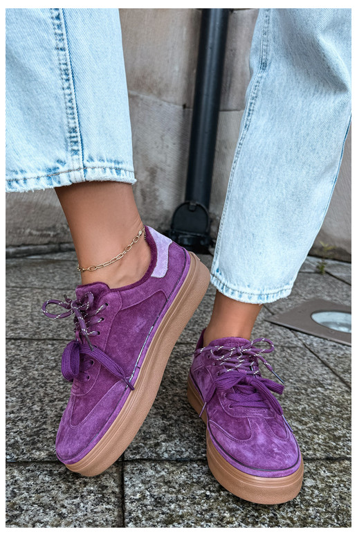 Lila Damen-Sneaker aus Kunstveloursleder mit Isolierung Big Star UU274772