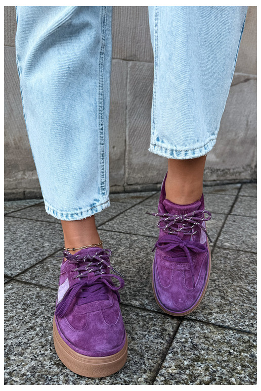 Lila Damen-Sneaker aus Kunstveloursleder mit Isolierung Big Star UU274772