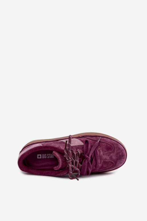 Lila Damen-Sneaker aus Kunstveloursleder mit Isolierung Big Star UU274772