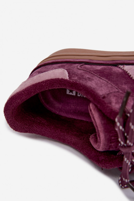 Lila Damen-Sneaker aus Kunstveloursleder mit Isolierung Big Star UU274772