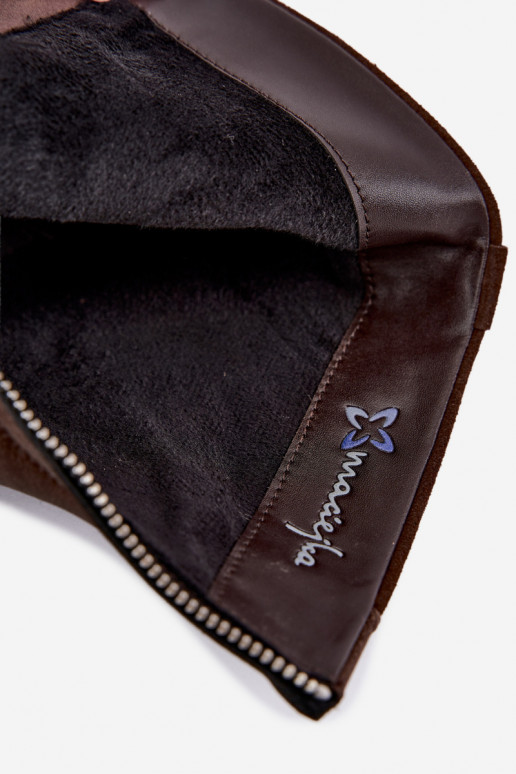 Wärmende Wildleder Schuhe für Damen Tai turiciejka K7732-02 in Braun