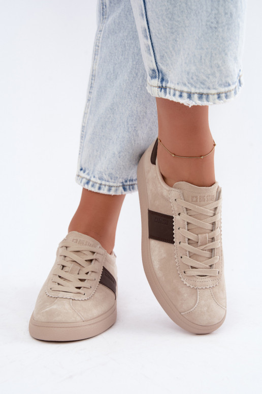 Kunstveloursleder Damen-Sneaker Big Star UU274440 in Sand