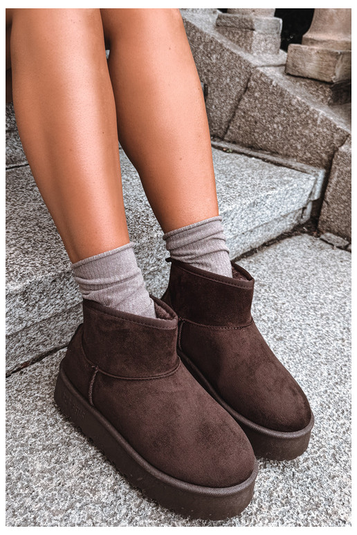 Schneestiefel mit Plattform Big Star UU274223 in Schokolade