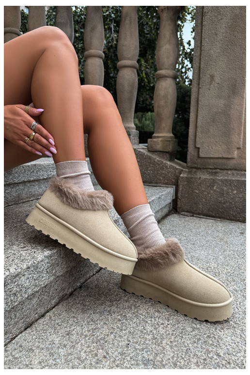 Schneestiefel mit Plattform und Fell Big Star UU274204 in Sand