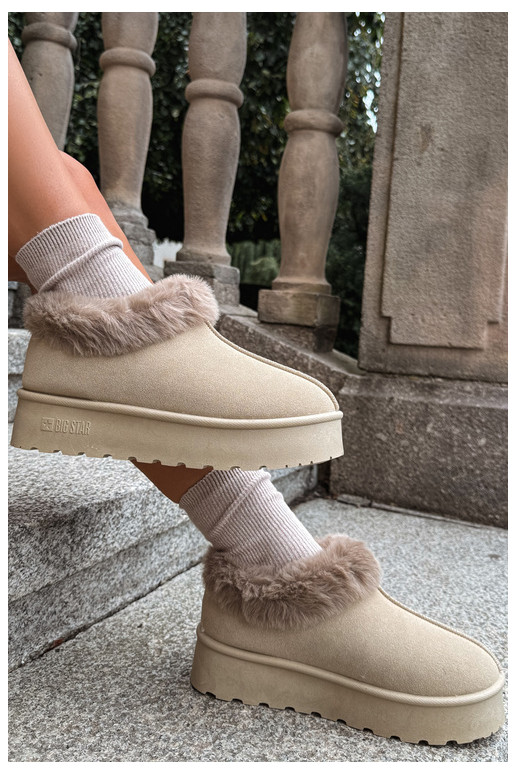 Schneestiefel mit Plattform und Fell Big Star UU274204 in Sand