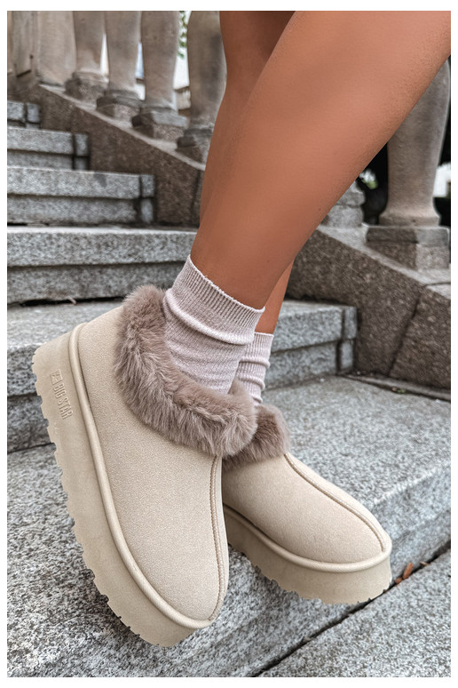 Schneestiefel mit Plattform und Fell Big Star UU274204 in Sand