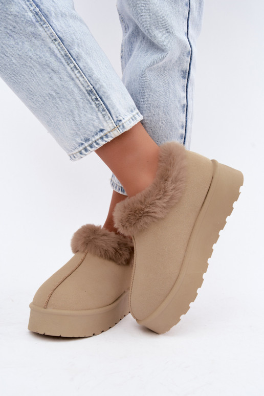 Schneestiefel mit Plattform und Fell Big Star UU274204 in Sand