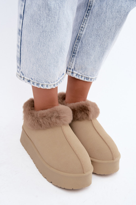 Schneestiefel mit Plattform und Fell Big Star UU274204 in Sand