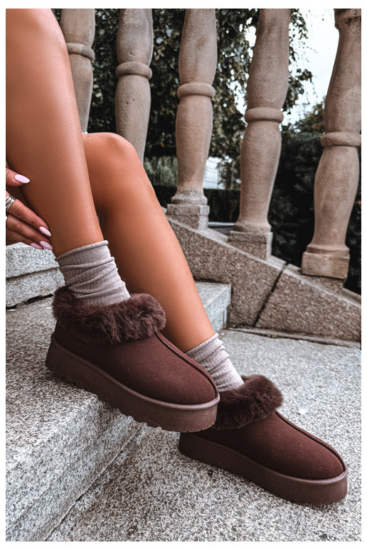 Schneestiefel mit Plattform und Fell Big Star UU274203 in Schokolade