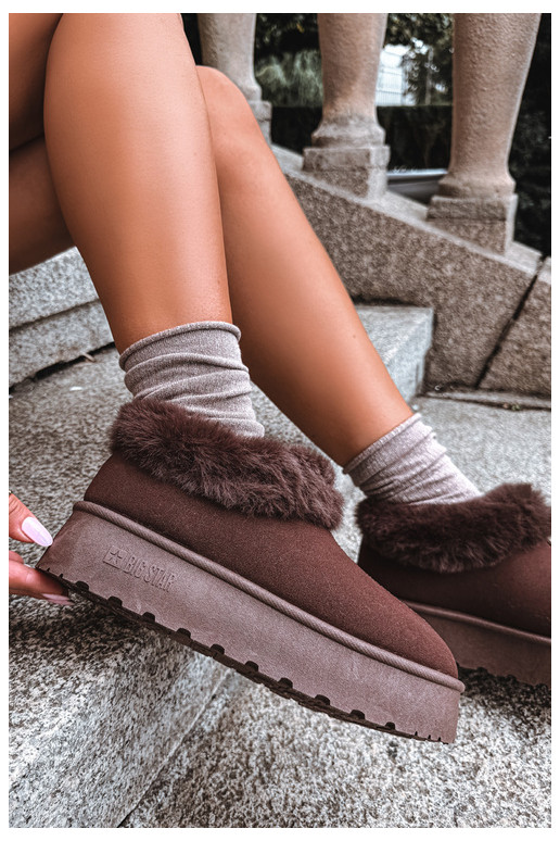 Schneestiefel mit Plattform und Fell Big Star UU274203 in Schokolade